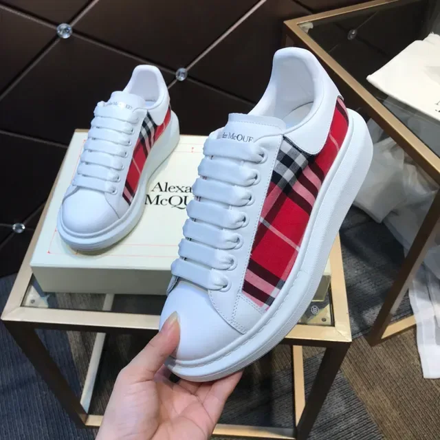 Alexander McQueen Oversized Sneaker White and Red Tartan Lifestyle Sneakers 2