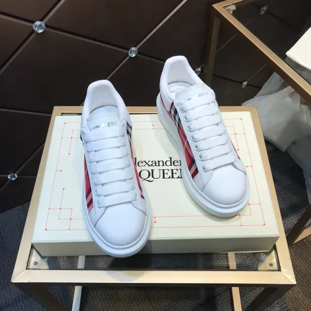 Alexander McQueen Oversized Sneaker White and Red Tartan Lifestyle Sneakers 4