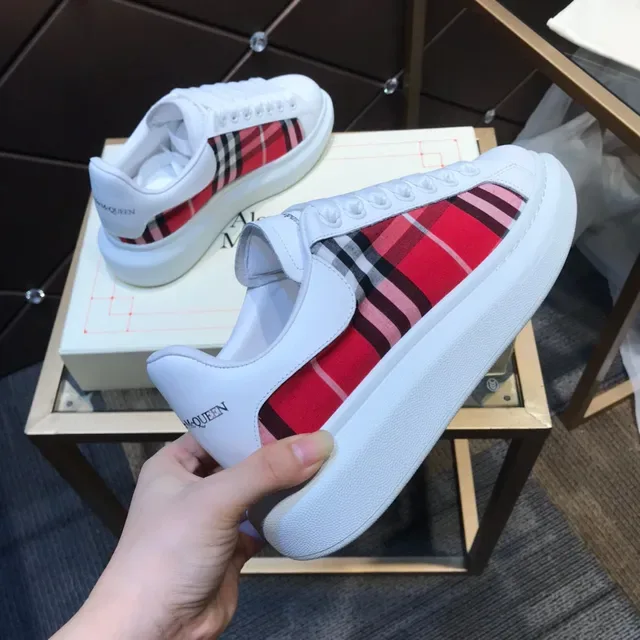 Alexander McQueen Oversized Sneaker White and Red Tartan Lifestyle Sneakers 5