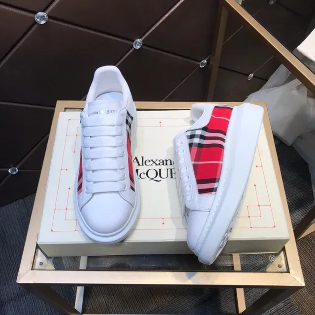 Alexander McQueen Oversized Sneaker White and Red Tartan Lifestyle Sneakers 7