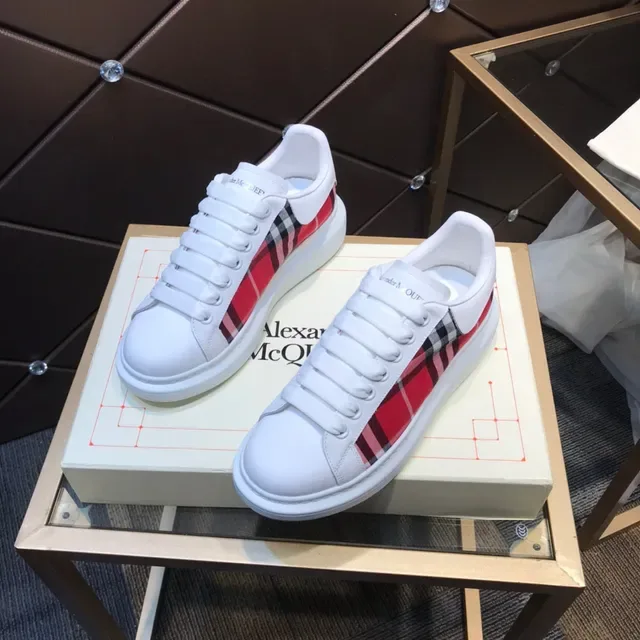 Alexander McQueen Oversized Sneaker White and Red Tartan Lifestyle Sneakers 8