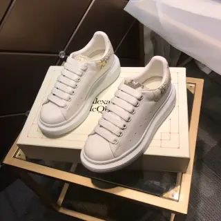 Alexander McQueen Oversized Sneaker White Beige Platform Leather Lifestyle Sneakers