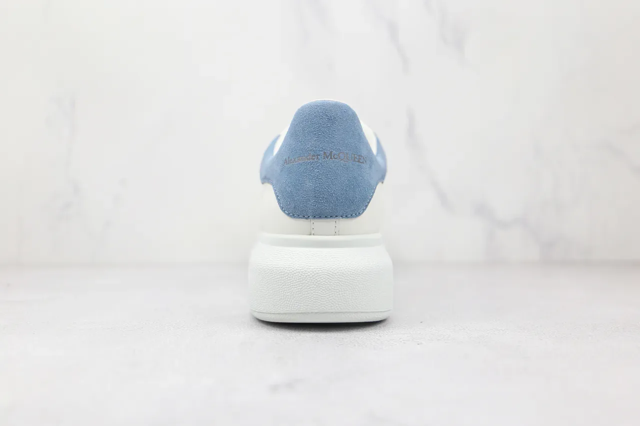 Alexander McQueen Oversized Sneaker White Blue Platform Sole Smooth Leather Upper Lifestyle Sneakers 2
