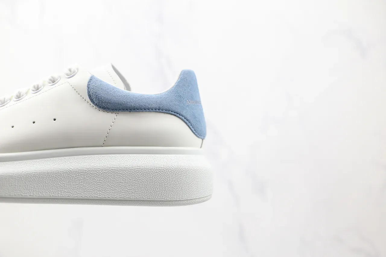 Alexander McQueen Oversized Sneaker White Blue Platform Sole Smooth Leather Upper Lifestyle Sneakers 4