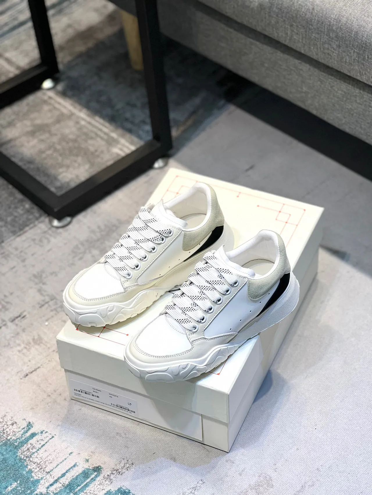 Alexander McQueen Oversized Sneaker White Gray Black Chunky Sneakers 7
