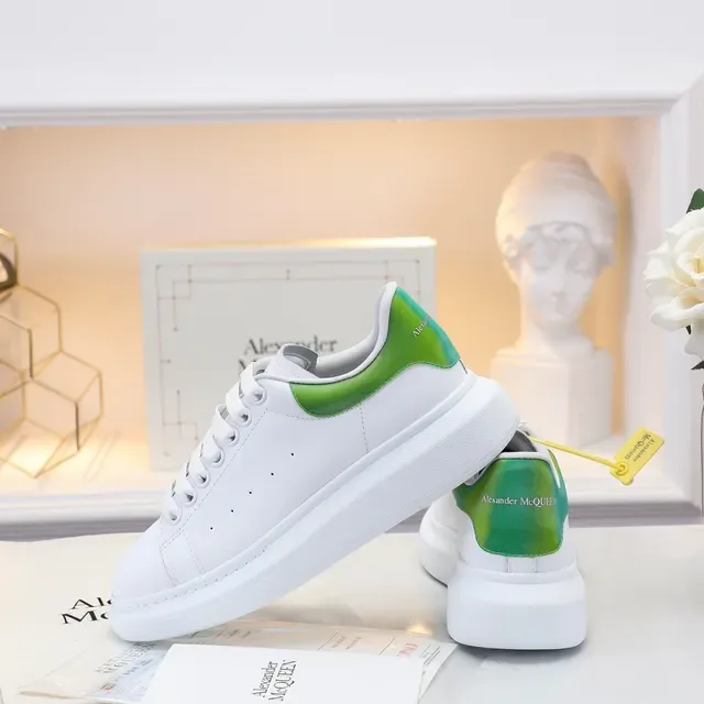 Alexander McQueen Sneakers oversized blanc vert semelle plateforme cuir supérieur propre lifestyle sneakers 3
