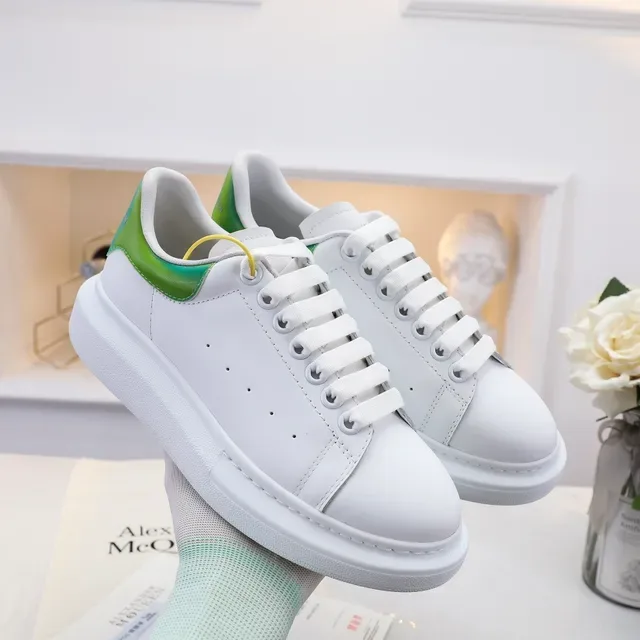 Alexander McQueen Sneakers oversized blanc vert semelle plateforme cuir supérieur propre lifestyle sneakers 5