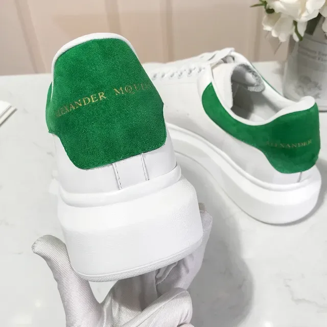 Alexander McQueen Oversized Sneaker White Green Sole Leather Upper Lifestyle Sneakers 2
