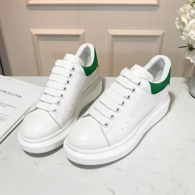 Alexander McQueen Oversized Sneaker White Green Sole Leather Upper Lifestyle Sneakers 4