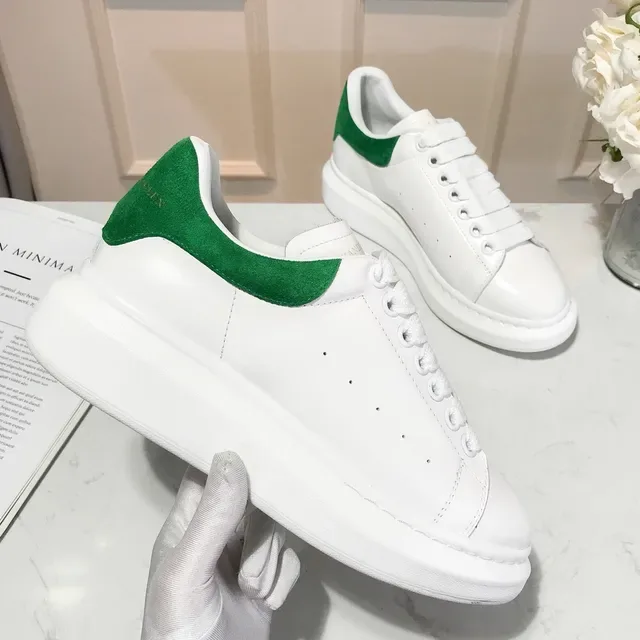 Alexander McQueen Oversized Sneaker White Green Sole Leather Upper Lifestyle Sneakers 5