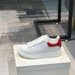 Alexander McQueen Oversized Sneaker White Red Platform Sole Smooth Leather Upper Lifestyle Sneakers