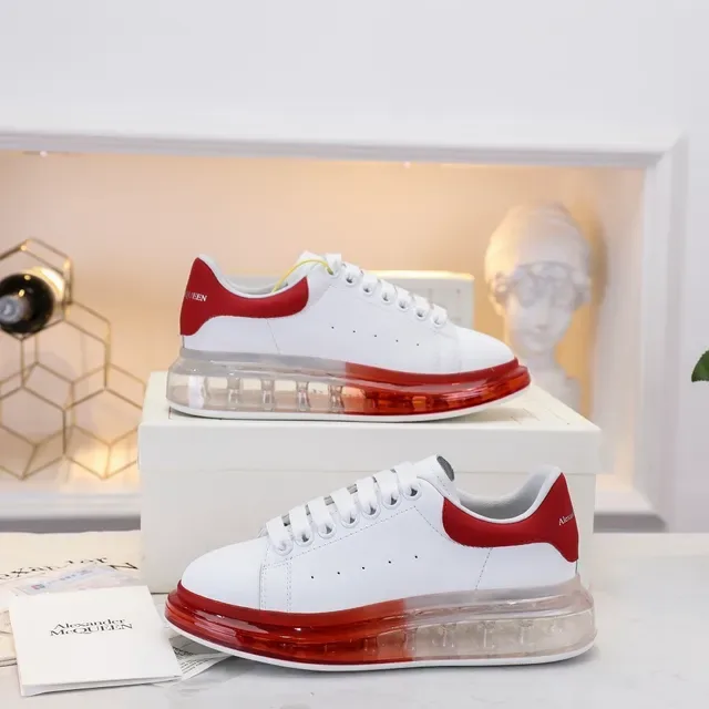 Alexander McQueen Oversized Sneaker White Red Transparent Sole Lifestyle Sneakers 2