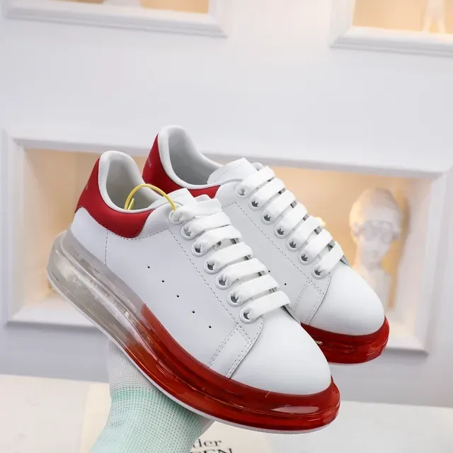 Alexander McQueen Oversized Sneaker White Red Transparent Sole Lifestyle Sneakers 3
