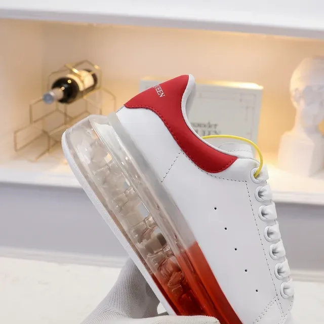 Alexander McQueen Oversized Sneaker White Red Transparent Sole Lifestyle Sneakers 4