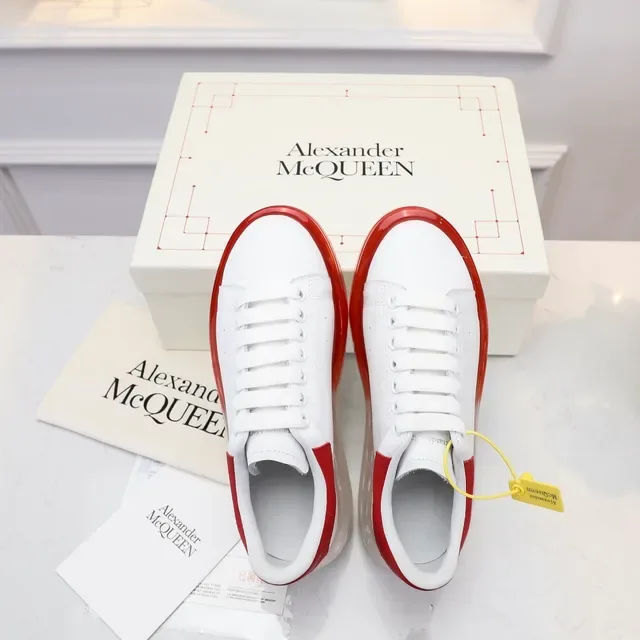 Alexander McQueen Oversized Sneaker White Red Transparent Sole Lifestyle Sneakers 5