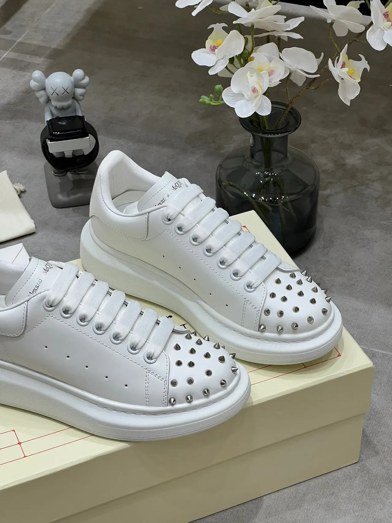 Alexander McQueen Oversized Sneaker White Studded Toe Lifestyle Sneakers 2