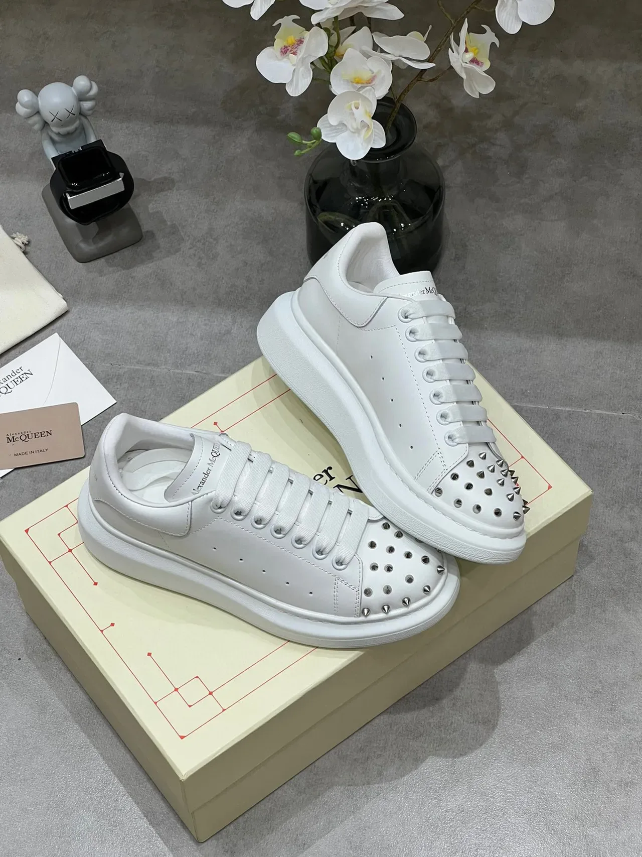 Alexander McQueen Oversized Sneaker White Studded Toe Lifestyle Sneakers 3