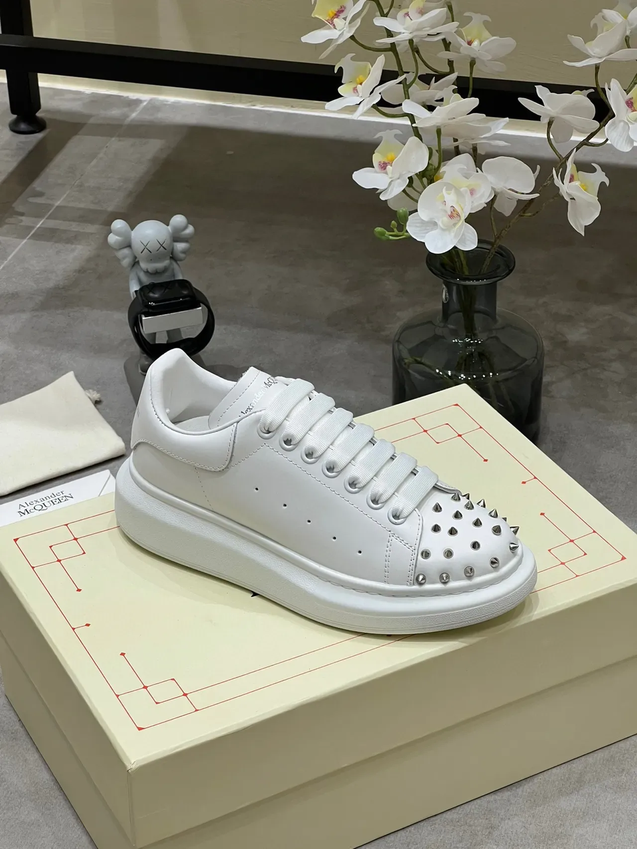 Alexander McQueen Oversized Sneaker White Studded Toe Lifestyle Sneakers 5