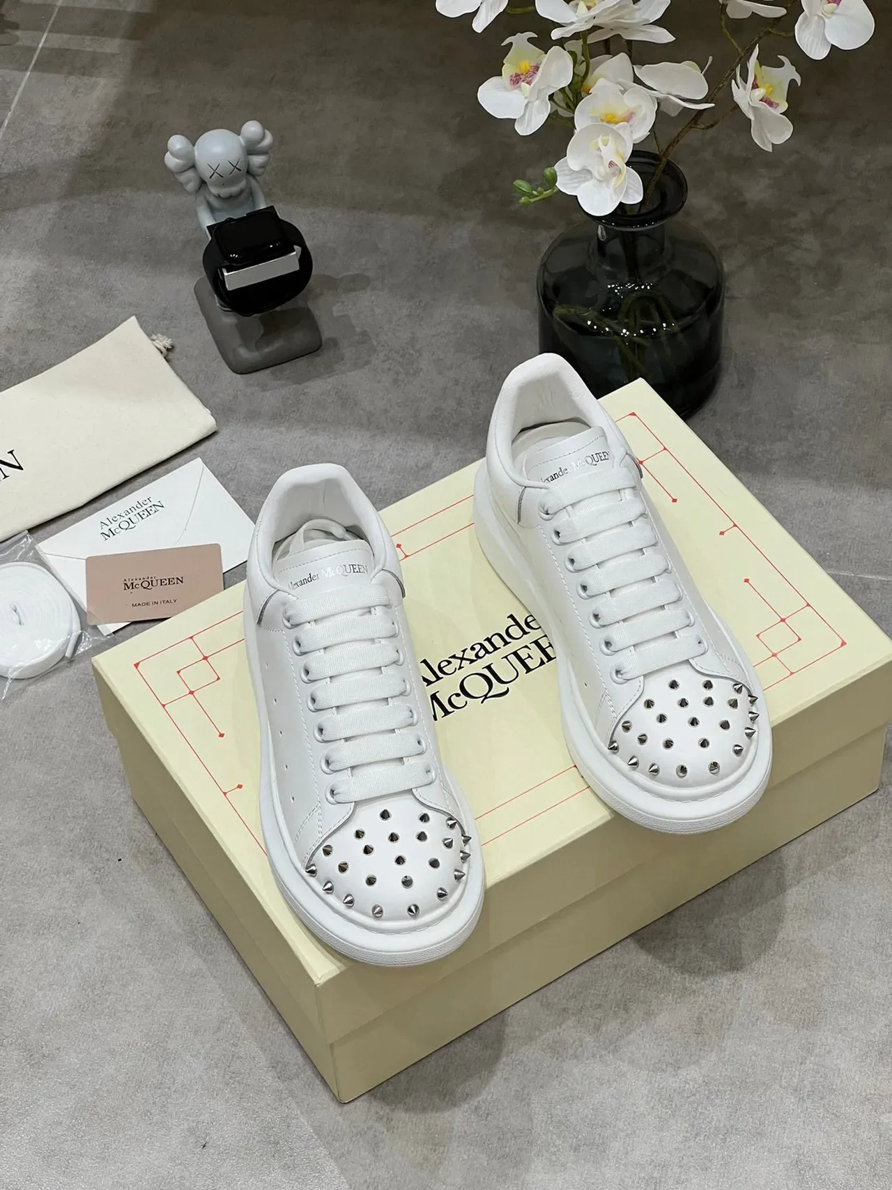 Alexander McQueen Oversized Sneaker White Studded Toe Lifestyle Sneakers 6