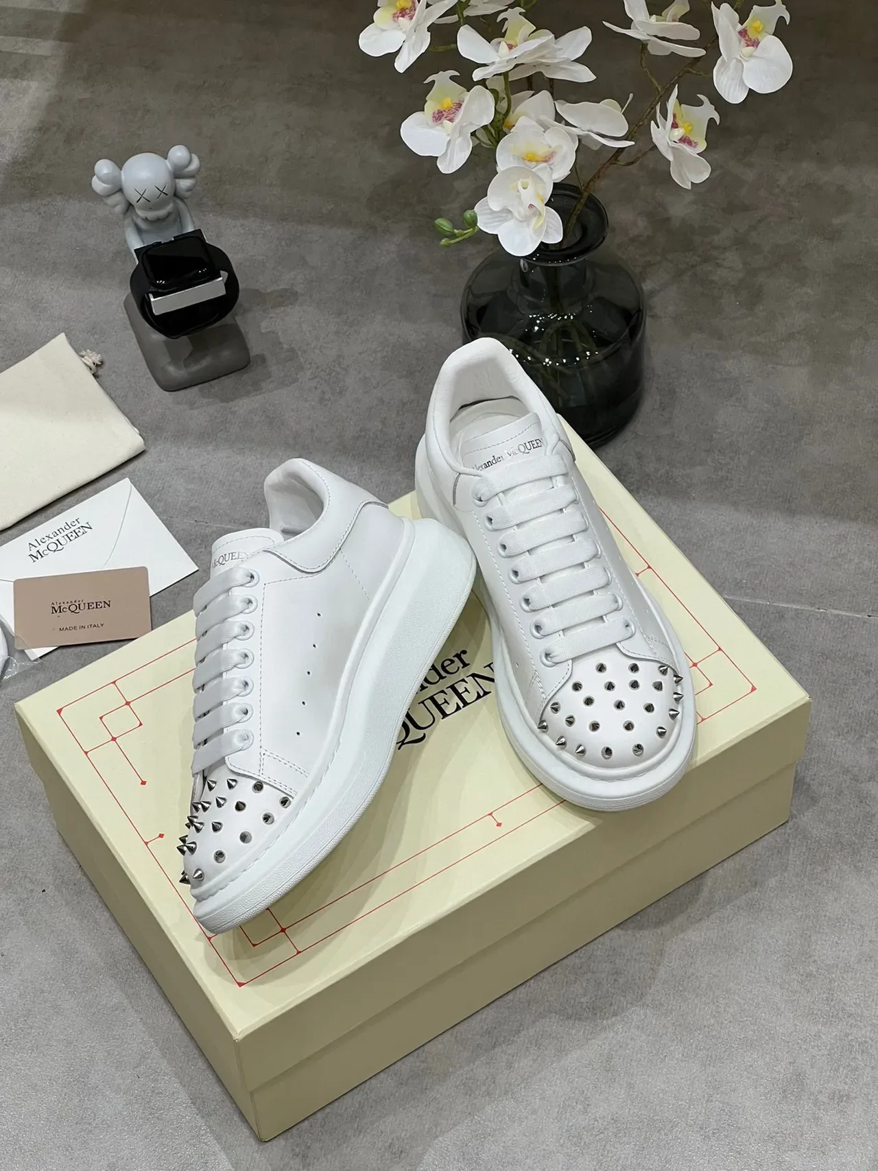 Alexander McQueen Oversized Sneaker White Studded Toe Lifestyle Sneakers 7