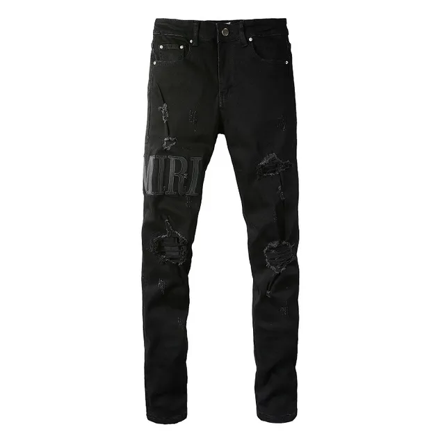 Amiri Negro Beige Desgastado Slim-Fit Jeans 3