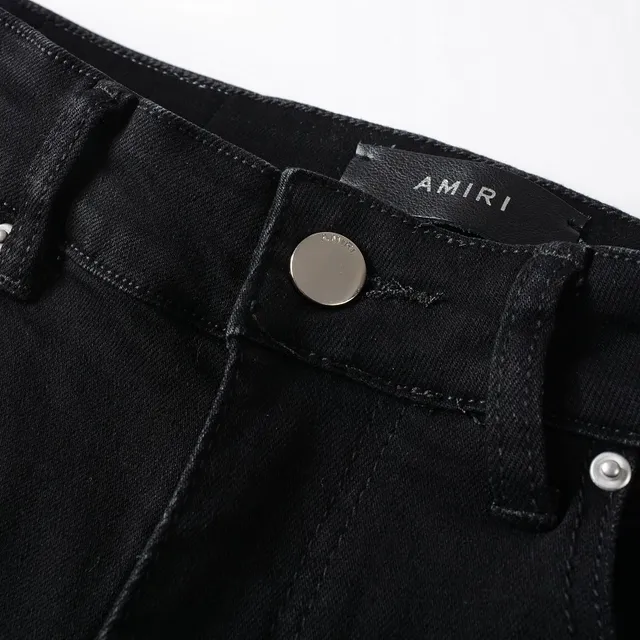 Amiri Negro Beige Desgastado Slim-Fit Jeans 13