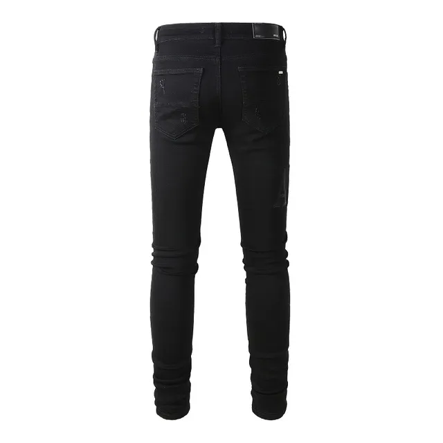 Amiri Negro Beige Desgastado Slim-Fit Jeans 15