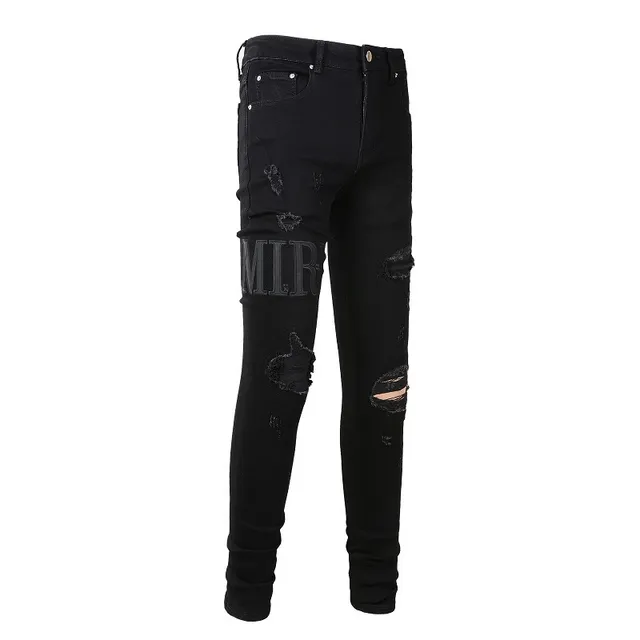 Amiri Negro Beige Desgastado Slim-Fit Jeans 16