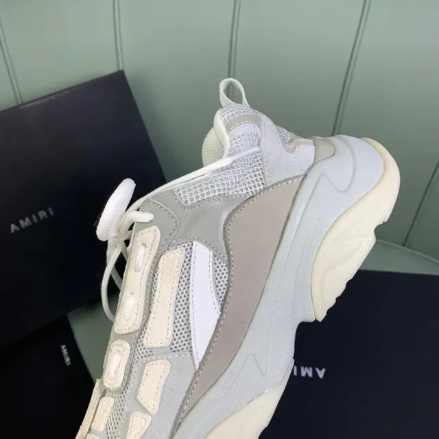 Amiri Skel Top Light Gray and Off-White Chunky Sneakers 3