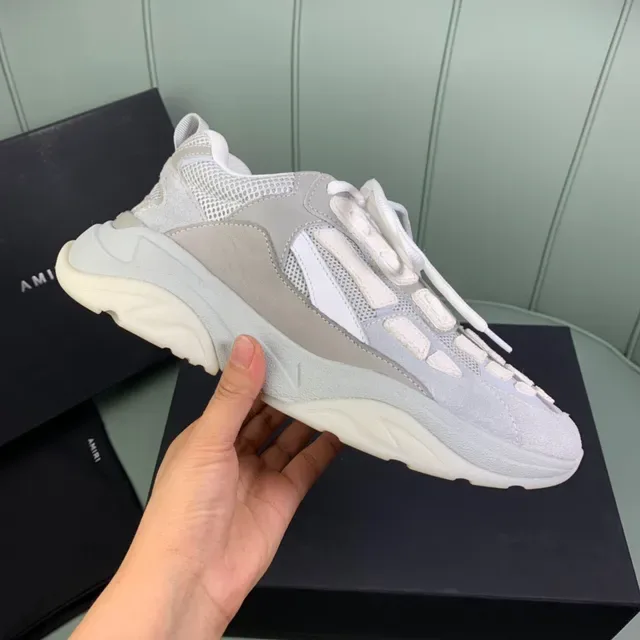 Amiri Skel Top Light Gray and Off-White Chunky Sneakers 4