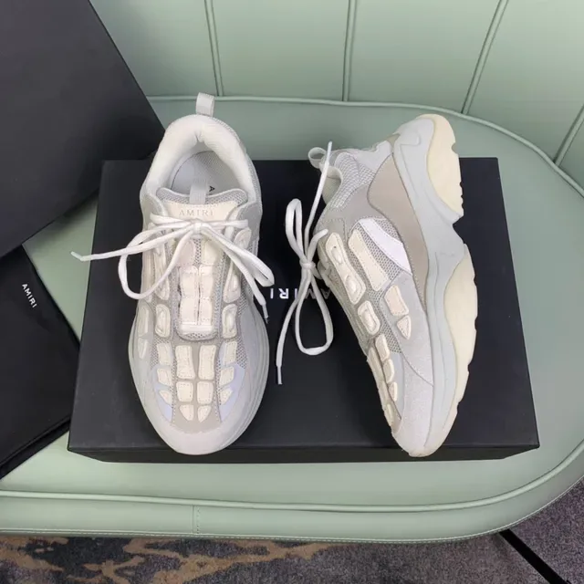 Amiri Skel Top Light Gray and Off-White Chunky Sneakers 5