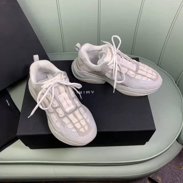 Amiri Skel Top Light Gray and Off-White Chunky Sneakers 8
