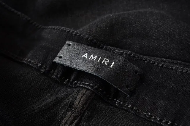 Amiri Track Stripe Black Multicolor Slim-Fit Distressed Knee Jeans 7