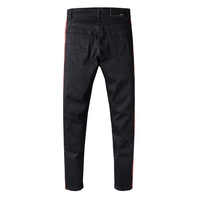 Amiri Faixa de Pista Calça Jeans Preta Desgastada 2