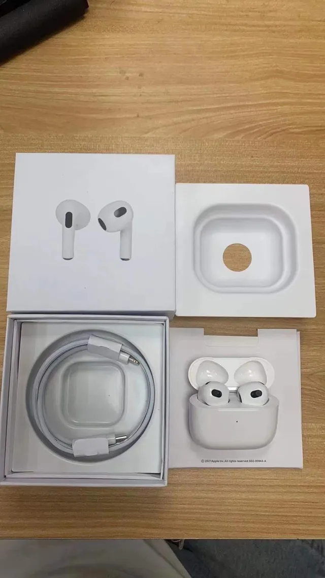 Apple AirPods White Short-Stem Wireless Force Sensor Controls TWS Earbuds 3