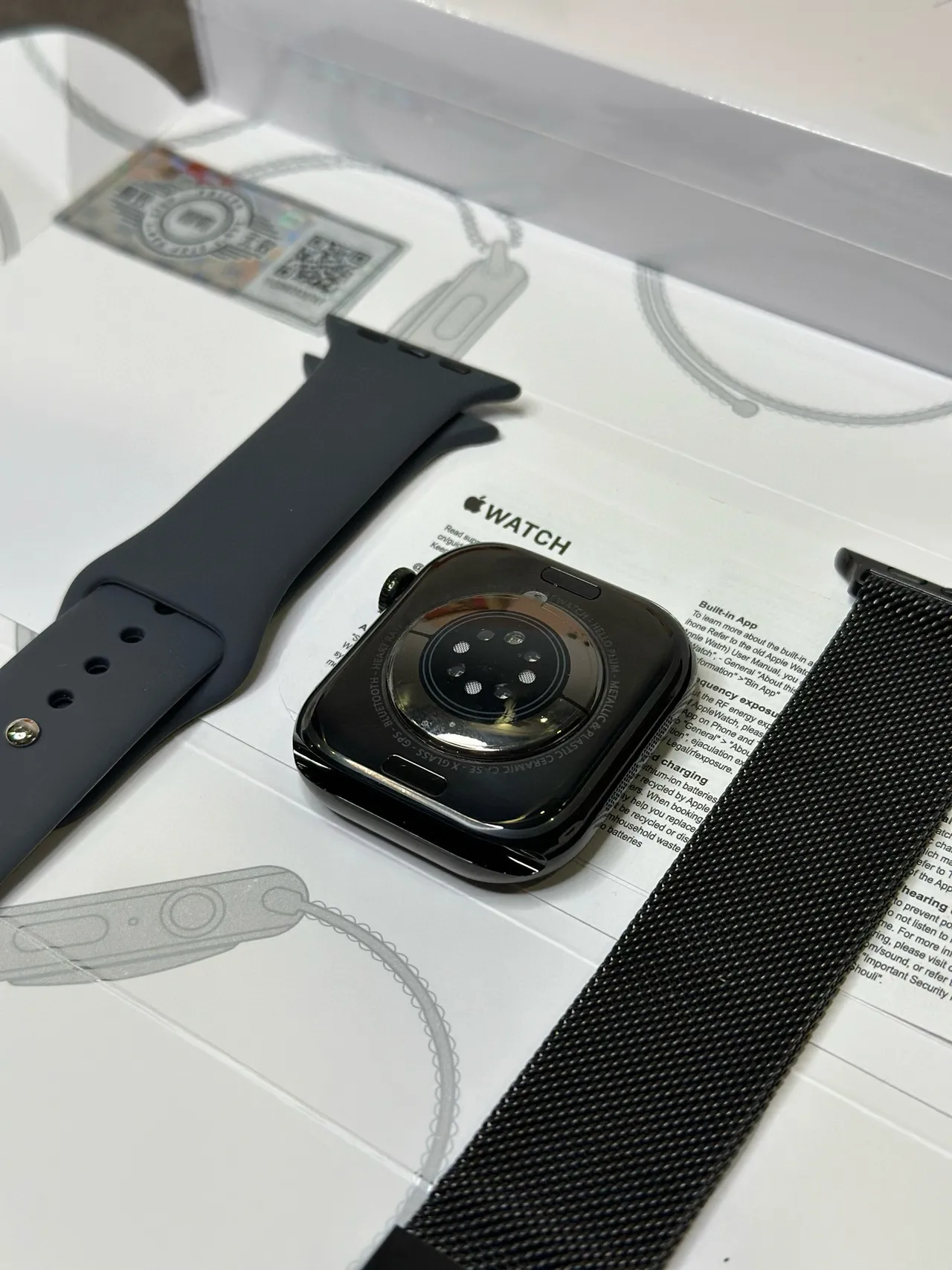 Apple Negro Gris Estuche Cuadrado Redondeado Digital Crown Reloj Deportivo 3