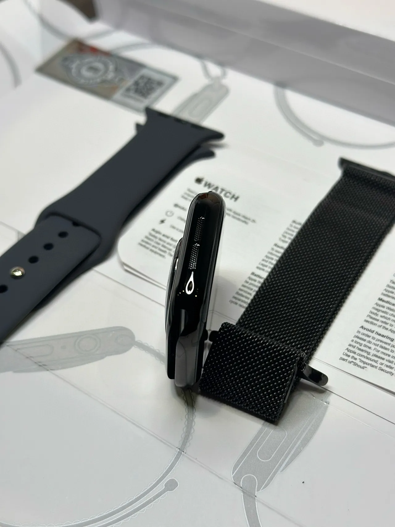 Apple Negro Gris Estuche Cuadrado Redondeado Digital Crown Reloj Deportivo 4