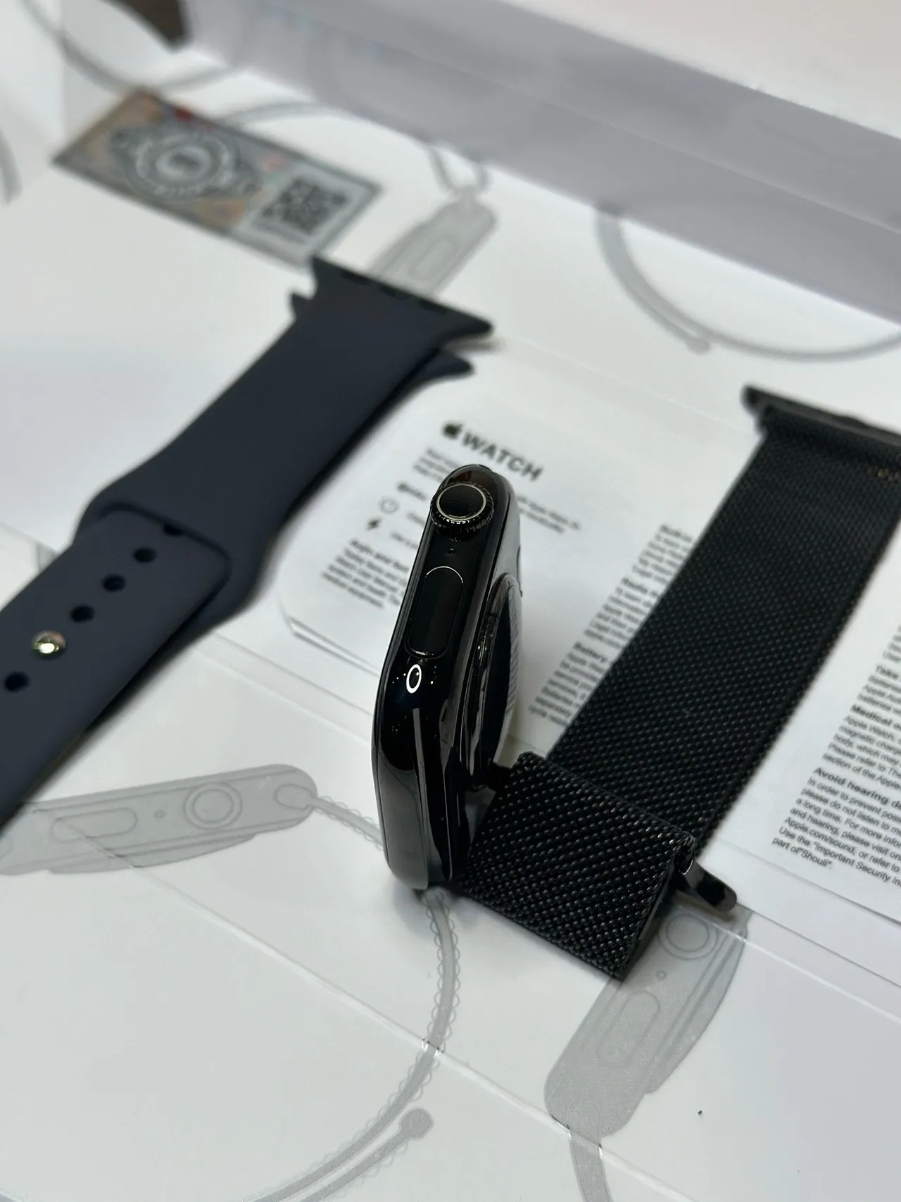 Apple Negro Gris Estuche Cuadrado Redondeado Digital Crown Reloj Deportivo 5