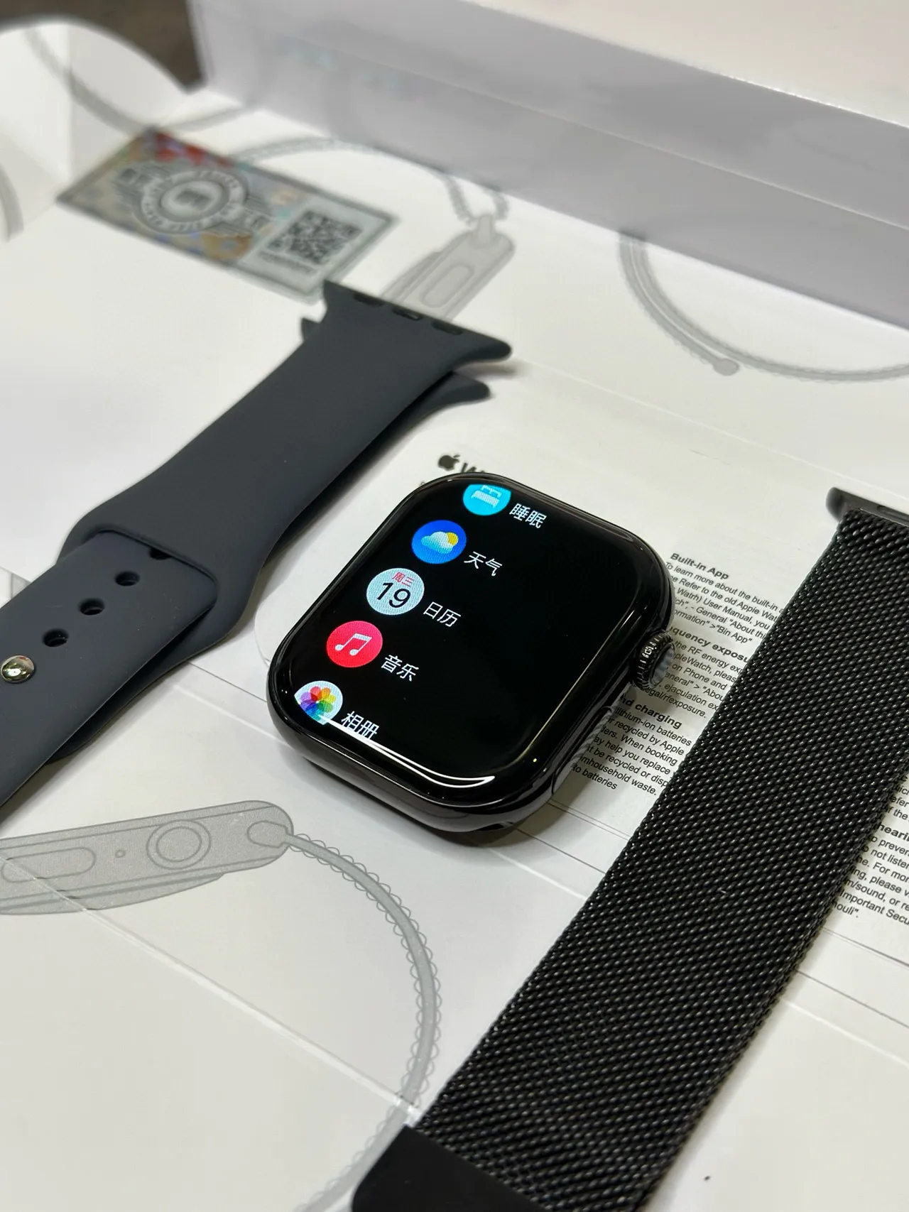 Apple Negro Gris Estuche Cuadrado Redondeado Digital Crown Reloj Deportivo 6