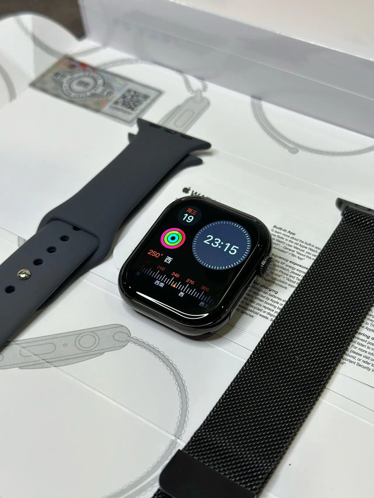 Apple Negro Gris Estuche Cuadrado Redondeado Digital Crown Reloj Deportivo 7