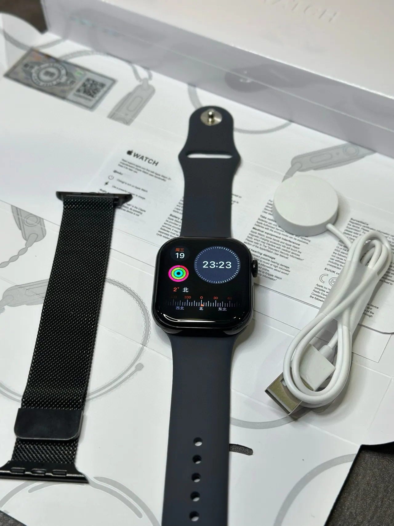 Apple Negro Gris Estuche Cuadrado Redondeado Digital Crown Reloj Deportivo 8
