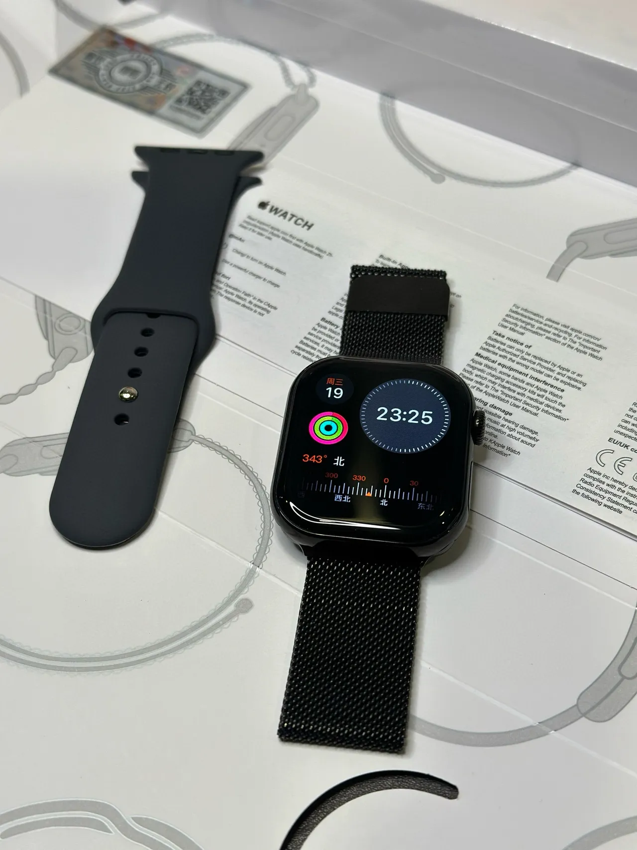 Apple Negro Gris Estuche Cuadrado Redondeado Digital Crown Reloj Deportivo 9