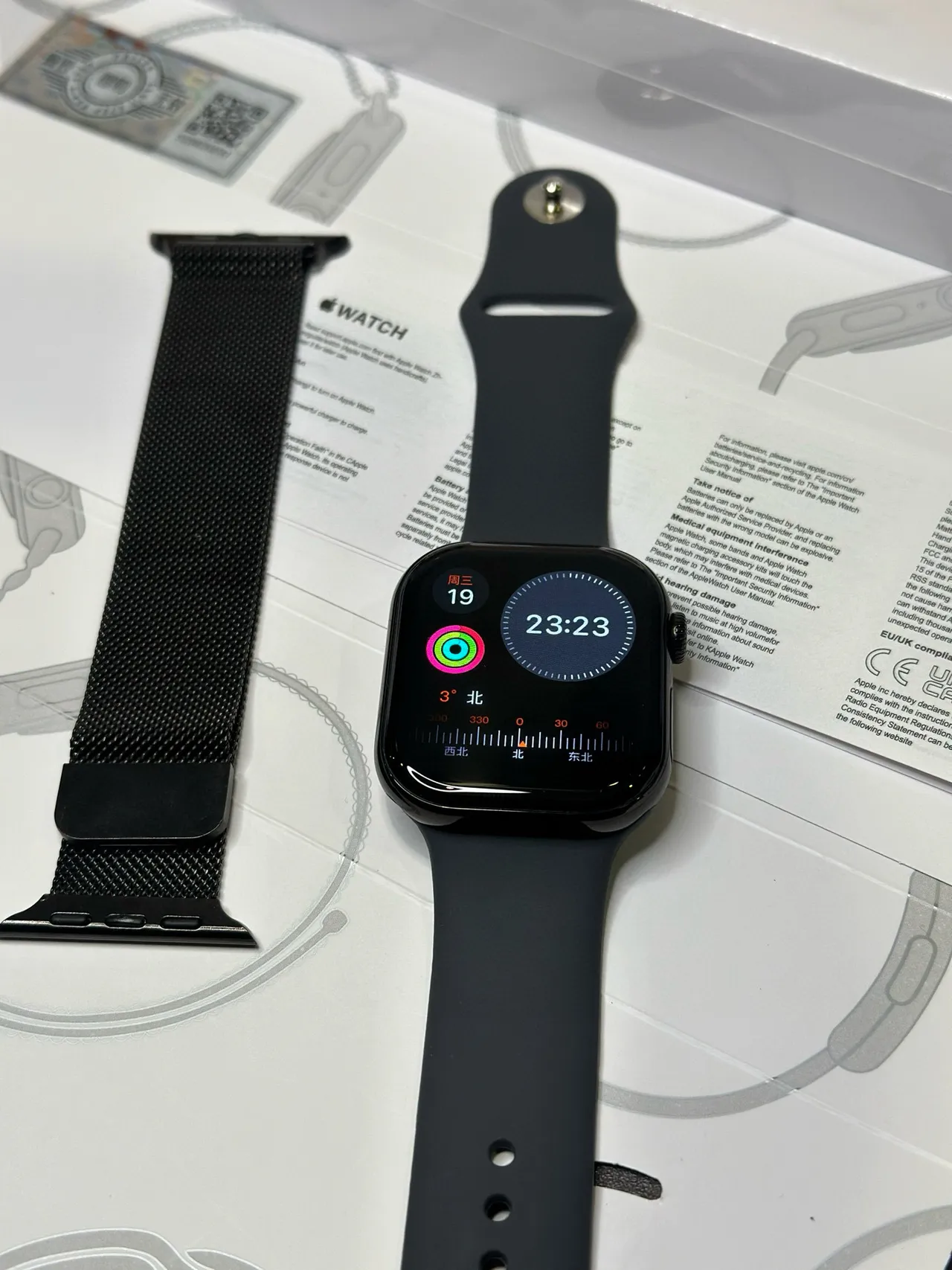 Apple Negro Gris Estuche Cuadrado Redondeado Digital Crown Reloj Deportivo 10