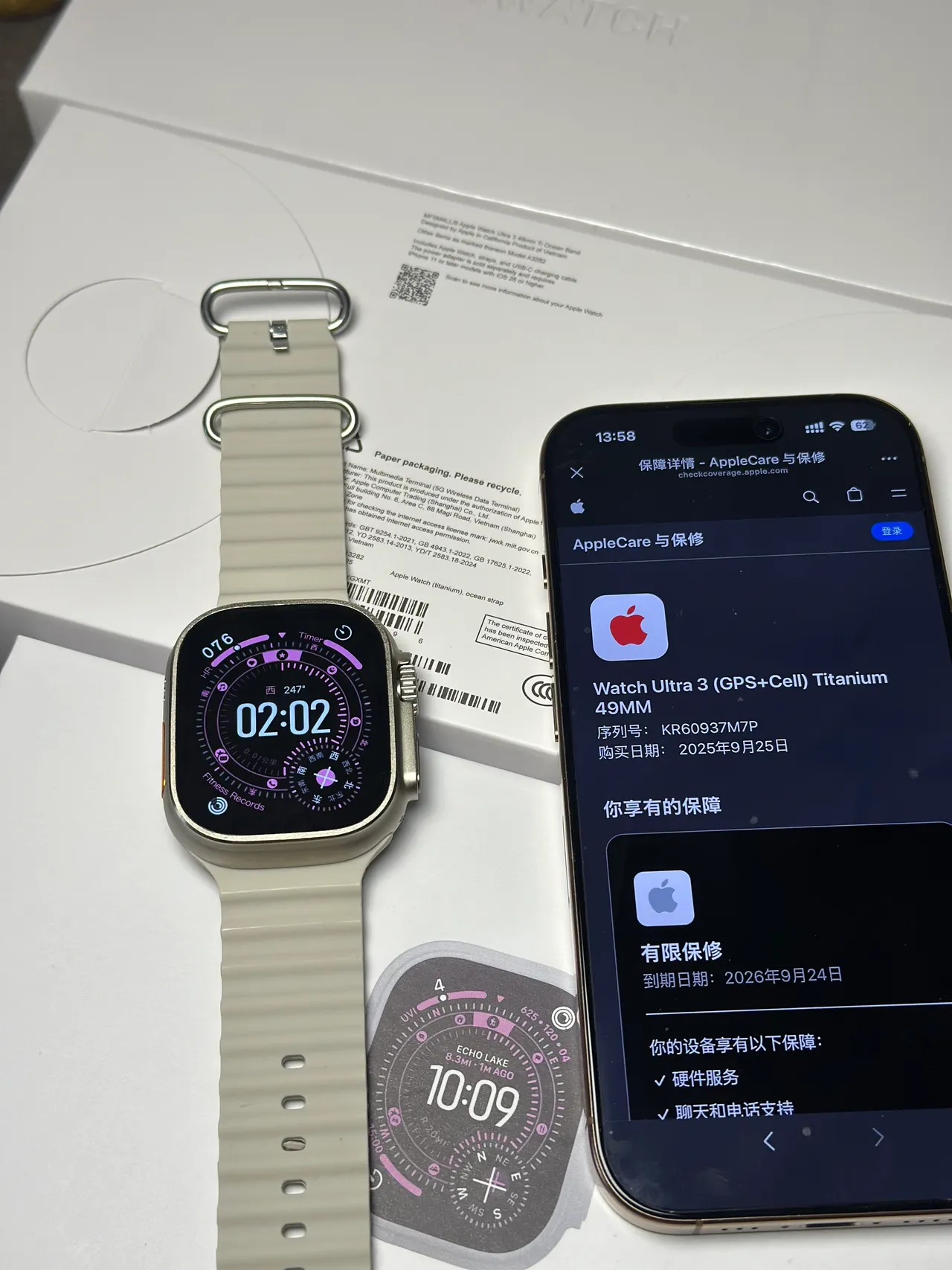 Apple Watch Ultra Cinza Ardósia Sport Band Relógio Desportivo 5