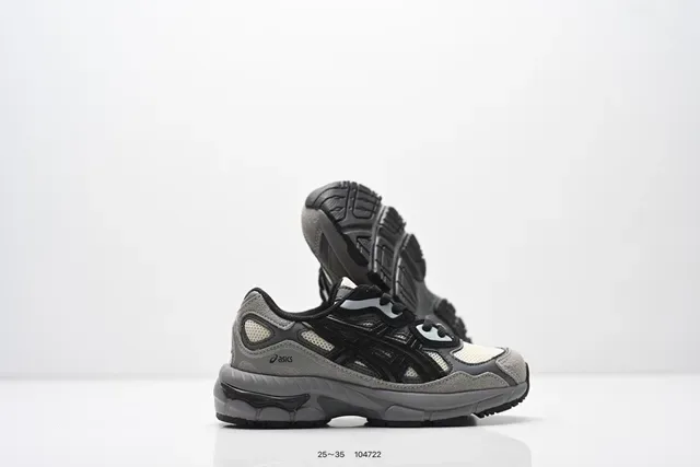 ASICS Negro Gris Malla con Capas Y Sintético Superior Esculpido Densidad Multi Midsole Sneakers Lifestyle 20