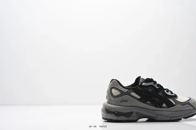 ASICS Negro Gris Malla con Capas Y Sintético Superior Esculpido Densidad Multi Midsole Sneakers Lifestyle 22