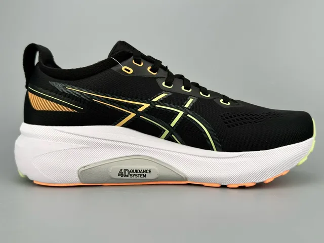 ASICS Gel-Kayano 黑色橙色酸橙跑鞋 9