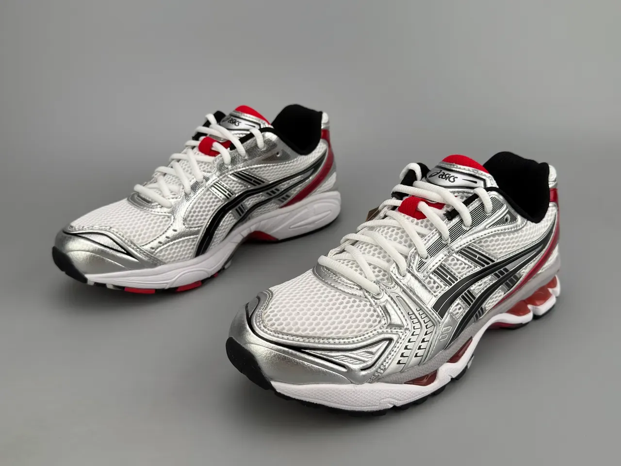 ASICS GEL-KAYANO فضي أبيض أحمر أحذية جري 9