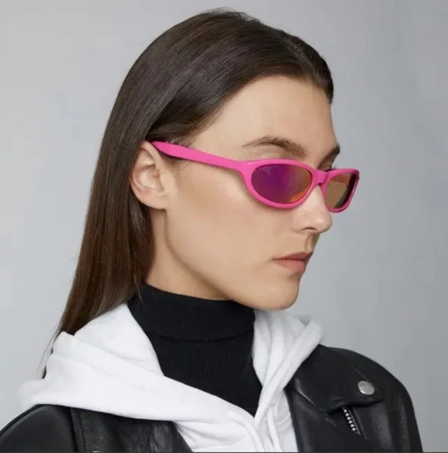 Balenciaga काला भूरा ओवल फ्रेम मैट एसिटेट सनग्लासेस 6