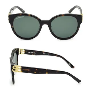 Balenciaga Black Gold Oval Acetate Frame B-Logo Hardware Sunglasses 3